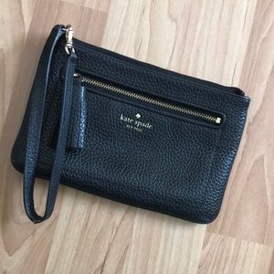 Kate Spade Black Leather Wristlet